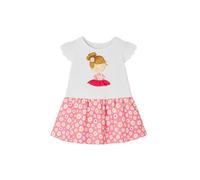 Mayoral 1941 Vestito Estivo Bambina 6-24 Mesi - Rosa con Stampa Bimba e Margherite, Gonna Floreale Ampia, Cotone Leggero, Look Dolce e Comodo Estivo (IT, età, 9 Mesi, Camelia)