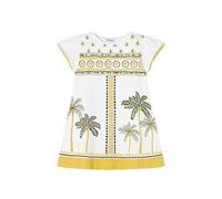 Mayoral Abito Vestito Bambina 8 Anni - 128 cm in Cotone Color Panna Dettagli Gialli