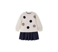 Mayoral Abito Vestito Invernale Bambina 8 Anni - 128 cm con Scamiciato e Maglioncino Beige