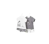 Mayoral Completi bambino - Set neonato 4 pezzi - Set neonato - Set bambino a maniche corte - T-shirt e pantaloncini per bambini da 3 mesi a 18 mesi (6 mesi, Shadow)