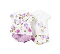 Mayoral Completi estivi neonata 6-9 mesi - 75 cm color bianco e lilla in fantasia floreale