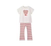 Mayoral Completo bambina 6 anni - 116 cm con pantalone a zampa etnico e t-shirt cuore beige