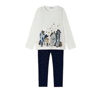 MAYORAL Completo bambina 9 anni - 134 cm in caldo cotone invernale color panna e blu