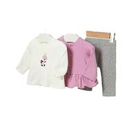 MAYORAL Completo invernale 3 pezzi per neonata 6-9 mesi 75 cm con giacchina - maglietta e legging grigio a pois