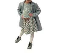 Mayoral Completo invernale bambina 3 anni - 98 cm con gonna scozzese e t-shirt verde