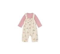 Mayoral Completo invernale neonata con t-shirt in cotone interloc e salopette beige con animaletti giungla 4-6 mesi 70 cm