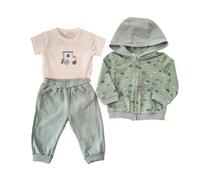 Mayoral Completo primaverile neonato 6-9 mesi 75 cm con felpa zip e cappuccio color verde