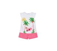 Mayoral Completo Short Bambina - Maglietta senza maniche - Estate Bambina - Sport - Maglietta ricamata e pantaloncini stampati, Peonia, 7 anni