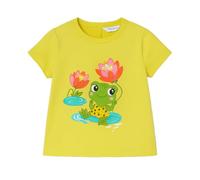Mayoral Maglietta Neonata, Set 2 Pezzi, Manica Corta, 6-24 Mesi, Rosa e Giallo, Cotone, Stampa Ranocchia e Bambina con Fiori, 1034 (Giallo, 24 Mesi)