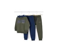 MAYORAL Set da ragazzo 3 pezzi, felpa con zip e pantaloni da jogging oliva | 140
