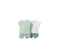 Mayoral - Set di Abbigliamento per Neonati - Set di Prima Vestizione 4 Pezzi - Set per Neonati - Completo a Manica Corta per Neonati - Camicia e Pantaloncini per Bambini da 3 Mesi a 18 Mesi, alga, 12