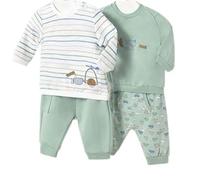 Mayoral Set due completi primaverili per neonato da 4 a 9 mesi con felpine verde giada