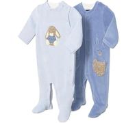 Mayoral Set due tutine ciniglia neonato 6-9 mesi 75 cm color azzurro con coniglietto