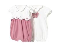 Mayoral Set due tutine corte pagliaccetti neonata 2-4 mesi 65 cm color ibisco