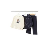 MAYORAL Set neonata 3 pezzi giacca, maglietta a maniche lunghe, pantaloni blu | 92