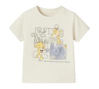 Mayoral T-Shirt Neonato Modello 1013 - Magliette Bimbo Estiva in Cotone Morbido, Stampa Puzzle con Animali Safari, Girocollo e Maniche Corte - Bianco Bambino (IT, età, 6 Mesi, Bianco)
