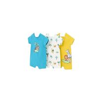 MAYORAL Tutina Baby Baby - Set 3 Tutine - Manica Corta - 100% Cotone - Tuta per Neonato - Biancheria da regalo - Pigiama estivo per bebè da 1 mese a 18 mesi, nebulosa, 9 mesi
