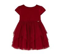 Mayoral Vestito Bambina 3-9 Anni - Abito Elegante Rosso con Balze in Tulle, Maniche Corte, Abito Principessa da Cerimonia, Vestito Natalizio e Carnevale 4924. (IT, età, 9 Anni, Regular, Rosso)