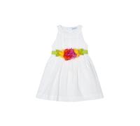 Mayoral Vestito Cinta Fiori per Bambine e Ragazze Bianco 6 Anni (116cm)