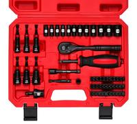 Mayouko Set di 54 chiavi a cricchetto da 1/4 di pollice con dadi magnetici e bussole metriche poco profonde, chiave a cricchetto a 6 punti, 72 denti, set di punte per cacciavite, giunti universali ed