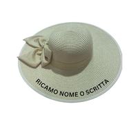 MAYRA Cappello in Paglia Personalizzabile | Cappello Donna da Sole per Estate, Mare | Personalizzato con Ricamo Nome, Iniziali, Scritta | Addio al Nubilato, Sposa, Team Bride
