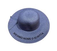 MAYRA Cappello in Paglia Personalizzabile | Cappello Donna da Sole per Estate, Mare | Personalizzato con Ricamo Nome, Iniziali, Scritta | Addio al Nubilato, Sposa, Team Bride