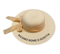 MAYRA Cappello in Paglia Personalizzabile | Cappello Donna da Sole per Estate, Mare | Personalizzato con Ricamo Nome, Iniziali, Scritta | Addio al Nubilato, Sposa, Team Bride