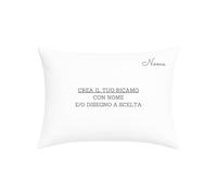 MAYRA Lenzuola Corredino, Asilo Nido Personalizzato per Neonato, Bambino | Set Lenzuolo e Federa | Carrozzino, Culla, Lettino | Ricamo Nome | Made in Italy (Bianco, Federa)