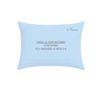 MAYRA Lenzuola Corredino, Asilo Nido Personalizzato per Neonato, Bambino | Set Lenzuolo e Federa | Carrozzino, Culla, Lettino | Ricamo Nome | Made in Italy (Celeste, Federa)