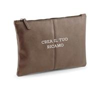 MAYRA Pochette, Beauty Case Personalizzabile in Eco Pelle | Trousse da Viaggio, Borsello con Cinturino | Personalizzato con Ricamo Iniziali, Nome | Per Uomo, Donna | Idea Regalo (Pochette Marrone)