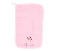 MAYRA Set Asilo Nido e Materna Personalizzato | Kit Bavaglino con Elastico o Laccetti, Asciugamano con Asola e Sacchetto Cambio | Ricamo Nome e Disegno | Made in Italy (Rosa, Asciugamano)