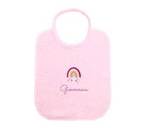 MAYRA Set Asilo Nido e Materna Personalizzato | Kit Bavaglino con Elastico o Laccetti, Asciugamano con Asola e Sacchetto Cambio | Ricamo Nome e Disegno | Made in Italy (Rosa, Bavaglino Asilo Materna)