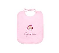 MAYRA Set Asilo Nido e Materna Personalizzato per Bambino e Bambina | Kit Bavaglino con Elastico o Laccetti, Asciugamano con Asola e Sacchetto Cambio | Ricamo Nome e Disegno | Made in Italy