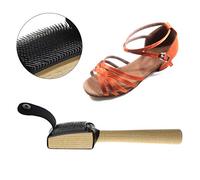 MAYREAY Spazzola per scarpe, pelle scamosciata in legno suola filo pulitori scarpe da ballo spazzola di pulizia per calzature