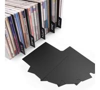 MayRecords 10 divisori per CD/DVD, colore nero, a doppia faccia (12,7 x 14,9 cm), guide in plastica per CD, librerie, vinile e supporti