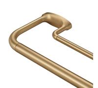 Mayrhyme, Bastone per tende doppio avvolgente, per finestre, giunzione interna da 2,5 cm anteriore e posteriore da 1,5 cm, regolabile, con terminali e staffe in alluminio, oro caldo, 71-218 cm