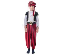 May's Baby BoysCaptain Infant - Costume da pirata per cosplay (rosso, 3-4 anni)
