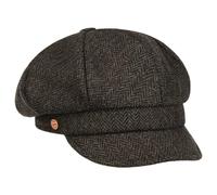 MAYSER Berretto Newsboy CIA Classic Herringbone Donna - Made in The EU Cappellino Lana Berretti con Visiera Cappello Baker Boy Visiera, Fodera Inverno Autunno/Inverno - Taglia Unica Marrone Scuro