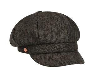MAYSER Berretto Newsboy CIA Classic Herringbone Donna - Made in The EU Cappellino Lana Berretti con Visiera Cappello Baker Boy Visiera, Fodera Inverno Autunno/Inverno - Taglia Unica Marrone Scuro