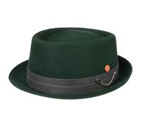 MAYSER Cappello in Lana Gareth Soft Pork Pie Donna/Uomo - Made The EU di Feltro con Nastro Grosgrain Inverno Estate/Inverno - 57 cm Verde Scuro