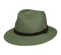 MAYSER Cappello Tirolese Mathis Rafia Donna/Uomo - Made in The EU Estivo di Paglia da Sole Primavera/Estate Estate - M (56-57 cm) Verde
