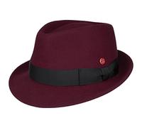 MAYSER Classico Cappello Trilby Cappello di Feltro Cappello in Lana 57 cm - Rosso Bordeaux