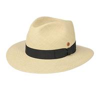 MAYSER Menton Cappello in Paglia Panama Donna/Uomo - Made The EU Protezione UV da Sole con Nastro Grosgrain Estate Primavera/Estate - 56 cm Natura