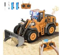 maysida Escavatore giocattolo con telecomando, bulldozer con luci e suoni per bambini dai 3 ai 12 anni, escavatore RC da 2,4 GHz con pala in metallo, veicolo da costruzione, regalo di compleanno