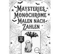 maysteries Monochrome Malen nach Zahlen: Pixelkunst zum Thema Halloween in Schwarz-Weiß