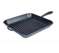 Maysternya Padella Grill in Ghisa con Manico in Metallo - 28 x 28 x 4 cm - Bistecchiera Quadrata in Ghisa Massiccia - Compatibile con Tutti i Piani Cottura (anche Induzione) - PFAS Free - Nero Opaco