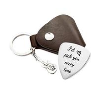 MaySunset - Plettro per chitarra con scritta "I d Pick You Every Time", in acciaio inox, idea regalo per uomini, fidanzati, mariti, musicisti, chitarristi, compleanni, San Valentino, anniversario