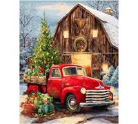 Maysurban Dipingere con i Numeri Adulti, Kit di Pittura a Olio su Tela Fai-da-Te per Bambini,Paint by Numbers Adulti e Bambini, Senza Cornice 30x40cm,Natale