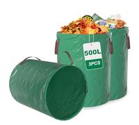 MAYTIIMO Zaino per rifiuti da giardino, 500 litri, sacco per rifiuti da giardino, 80 x 100 cm, grandi sacchi da giardino, per foglie e prato, 3 pezzi