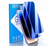 MAYtobe 2 Pezzi Blu Privacy Pellicola Protettiva per iPhone 14 Pro Max Vetro Temperato Anti Spy, Durezza 9H, Antiriflesso, Antigraffio, Senza Bolle, Blu Vetrino Protezione Schermo